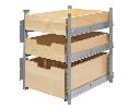 Rev-A-Shelf RS4PIL-18SC-SV-3  3 Drawer Silver Pilaster Set, Blum Soft-Close Slides