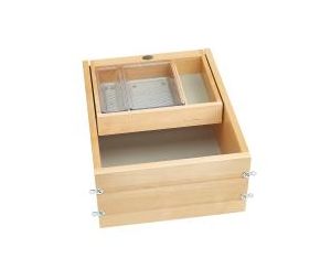Rev-A-Shelf RS4VDOHT-343FLSC-1  13-1/2" Vanity Tiered Drawer with BLUMOTION Soft-Close Slides, for Frameless Cabinets - Maple Finish