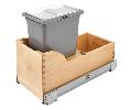 Rev-A-Shelf RS4WCSC-128-19-1  Vanity Trash Pull-Out w/BLUMOTION Soft-Close Slides, Bottom Mount with 8 QT Silver Single Trash Bin