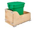 Rev-A-Shelf RS4WCSC-CKGR-1  Compo+ Bottom Mount Trash Pull-Out with BLUMOTION Soft-Close, Green Compost Bin, 6 Gallons