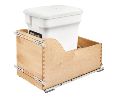 Rev-A-Shelf RS4WCSC-CKWH-1  Compo+ Bottom Mount Trash Pull-Out with BLUMOTION Soft-Close, White Compost Bin, 6 Gallons