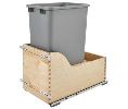 Rev-A-Shelf RS4WCSD-1550DM-1  Bottom Mount Trash Pull-Out with Blum Soft-Close & Servo Drive, Single Plastic Bin, 50 QT - Silver Color
