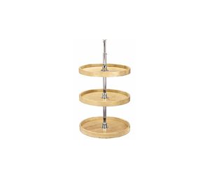 Rev-A-Shelf RS4WLS073-18-536  18" Wood Full Circle Lazy Susans, Independently Rotating, Three Shelf Set - Natural Maple Finish