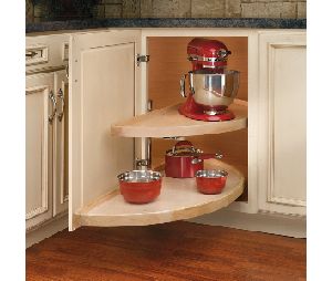 Rev-A-Shelf RS4WLS882-35-570  35" Half Moon Lazy Susans, Wood Two Shelf Set, Pull-Out