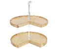 Rev-A-Shelf RS4WLS942-2433-52  24" Wood Pie-Cut Shaped Lazy Susans, Door Mount Two Shelf Set for 33" Corner Base w/Hardware - Natural Maple