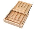 Rev-A-Shelf RS4WTCD-24-1  Premium Wood Two-Tiered Cutlery Drawer, Ball Bearing Slides