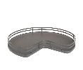 Rev-A-Shelf RS53-401-32BSFOG-1  32" Kidney Shaped Lazy Susan, Single Shelf w/Attached Aluminum Bearing - Orion Gray Finish