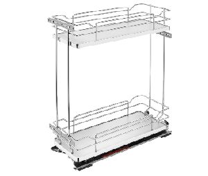 Rev-A-Shelf RS5322-BCSC-6-GR  Two-Tier Base Organizer with BLUMOTION Soft-Close, For Frameless Base Cabinets - Gray Finish