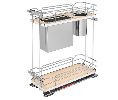 Rev-A-Shelf RS5322KB-BCSC-9-MP  Two-Tier Knife Block Base Organizer w/BLUMOTION Soft-Close, For Frameless Base Cabinets - Maple Finish