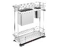 Rev-A-Shelf RS5322KB-BCSC-9-GR  Two-Tier Knife Block Base Organizer w/BLUMOTION Soft-Close, For Frameless Base Cabinets - Gray Finish