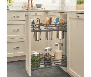 Rev-A-Shelf RS5322UT-BCSC-6FOG  Two-Tier Utensil Organizer with BLUMOTION Soft-Close Slides - Orion Gray Finish