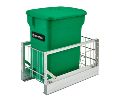Rev-A-Shelf RS5349-15CKGR-1  Compo+ Bottom Mount Trash Pull-Out with Soft-Close, Green Compost Bin, 6 Gallons