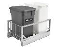 Rev-A-Shelf RS5349-18CKOG-2  Compo+ Bottom Mount Trash Pull-Out with Soft-Close, Orion Gray Compost Bin & 35QT Bin