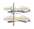 Rev-A-Shelf RS5372-15-MP-L  Double Tier Bottom Mount Blind Corner Pull-Out, Left Door / Blind Right Cabinet - Maple Finish