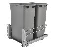 Rev-A-Shelf RS53WC-1527SCDM213  Bottom Mount Trash Pull-Out w/Soft-Close, Double Trash Pull-Out 2 x 27 QT - Orion Gray Color