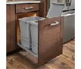 Rev-A-Shelf RS53WC-1835SCDM217  Bottom Mount Trash Pull-Out with Soft-Close, Double Bin, 2 x 35 QT - Silver Color