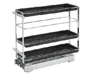 Rev-A-Shelf RS548-BC-8C Base Cabinet Organizer, 2 Shelves, Ball-bearing Slides - Chrome Finish