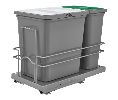Rev-A-Shelf RS5SBWC-815S-1  Bottom Mount Trash Pull-Out w/Soft-Close, Double Trash Pull-Out for Under Sinks - Gray Color