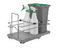 Rev-A-Shelf RS5SBWCC-8S-1  Bottom Mount Trash Pull-Out w/Soft-Close, Single Trash Pull-Out for Under Sinks - Gray Color