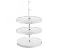 Rev-A-Shelf RS6013-18-11-526  18" Plastic Full Circle Lazy Susans, Dependent Rotating Three Shelf Set - White Finish