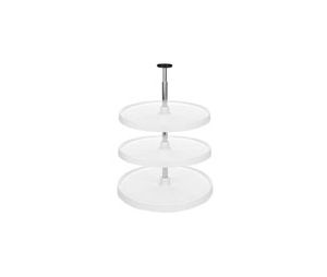 Rev-A-Shelf RS6073-18-11-536  18" Plastic Full Circle Lazy Susans, High Performance, Independently Rotating Three Shelf Set Including Hardware - White Finish