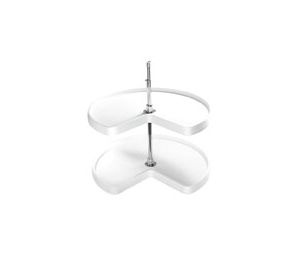 Rev-A-Shelf RS6472-32-15-52  32" Plastic Kidney Shaped Lazy Susans, Independent Rotating, Two Shelf Set - Almond Finish