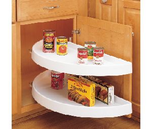Rev-A-Shelf RS6842-33-11-570  33" Half Moon Lazy Susans, Two Shelf Set, Pivot Only - White Finish