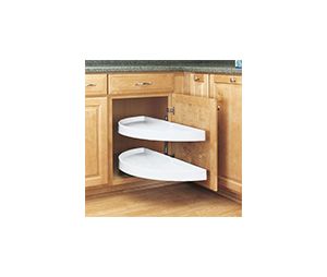 Rev-A-Shelf RS6862-31-11-570  13-1/4" Half Moon Pivot & Slide Shelves Lazy Susans - White Finish