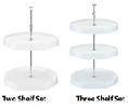 Rev-A-Shelf RS7012-20-11-52  20" Plastic D-Shaped Lazy Susan, Dependently Rotating, Two Shelf - White Finish