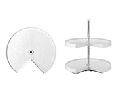 Rev-A-Shelf RSLD2942-28-15-1 28" Plastic Pie Cut Lazy Susan, Economy Door Mount Lazy Daisy, Two Shelf Set - Almond Finish