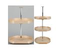 Rev-A-Shelf RSLD4BW-262-20-1  20" D-Shaped Lazy Susans, Economy Lazy Daisy Banded Wood, Two Shelf - Maple Finish