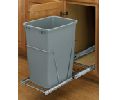 Rev-A-Shelf RSRV-12KD-17CS  Bottom Mount Trash Pull-Out With Standard Close, Single Plastic Bin, 35 QT - Silver Color