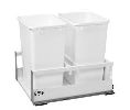 Rev-A-Shelf RSTWCSC-18DM-2  Bottom Mount Double Trash Pull-Out, Without SERVO-DRIVE, 2 x 35 QT - White Color