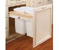 Rev-A-Shelf RS4WCTM-21DM2  Top Mount Trash Pull-Out With Standard Close, 1-1/2" Face Frame, Double Plastic Bin, 2 x 35 QT - White Color