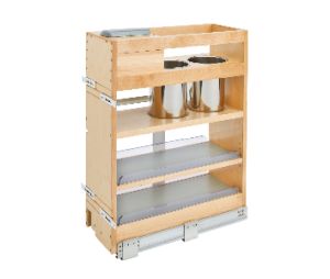 Rev-A-Shelf RS445-VBOSC-8C Vanity Base Cabinet Organizer w/Outlet, 9-5/16" Grooming Organizer Pull-Out