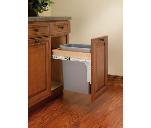 Rev-A-Shelf RS4WCTM-12INDM-1 Single Bin, Inset, 35 QT - Silver Color