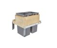 Rev-A-Shelf RS4WCTM2450BBSCDM2 Double Bin, Top Mount Trash Pull-Out, 2 x 50 QT - Silver Color