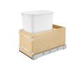 Rev-A-Shelf Corporation RS4VLWCSC-1535DM-1 Single Bin, Bottom Mount Trash Pull-Out with Soft-Close Slides, 35 QT - White Color