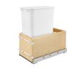 Rev-A-Shelf Corporation RS4VLWCSC-1550DM-1 Single Bin, Bottom Mount Trash Pull-Out with Soft-Close Slides, 50 QT - White Color