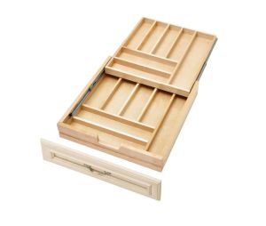 Rev-A-Shelf Corporation RS4WTCD-24H-1 21" Tiered Cutlery Drawer, for Face Frame Construction, No Slides - Natural Maple