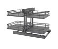 Rev-A-Shelf RS53PSP-15SC-FOG Two-Tier Blind Corner Optimizer with Soft-Close - Orion Gray Finish