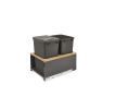 Rev-A-Shelf RS5LB-1835OGMP-213 Double Bin, Bottom Mount Trash Pull-Out, 2 x 35 QT - Orion Gray Color