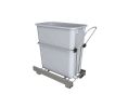 Rev-A-Shelf RSRUKD-820-1 Bottom Mount Trash Pull-Out With Chrome Wire, Single Plastic Bin, 20 QT - Gray Color