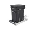 Rev-A-Shelf RSRV-12KD-CKBK-S Bottom Mount Chrome Wire Compost Pull-Out w/Full Extension Slides, Single Compost + Bin - Black Color