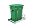Rev-A-Shelf RSRV-12KD-CKGR-S Bottom Mount Chrome Wire Compost Pull-Out w/Full Extension Slides, Single Compost + Bin - Green Color