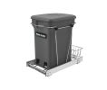 Rev-A-Shelf RSRV-12KD-CKOG-S Bottom Mount Chrome Wire Compost Pull-Out w/Full Extension Slides, Single Compost + Bin - Orion Gray Color