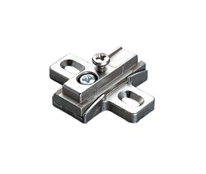 Salice America UBB2V3BW9R15 Slide-On Hinge Mounting Plate, Wood Screw +7.5° to -7.5° Variable Angle, Screw-On - Nickel-Plated Finish