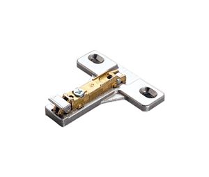 Salice America UBBAU3E49 200 Salice Face Frame Adapter Mounting Plate, Screw-On, 4mm Height, Die-Cast Steel - Nickel-Plated Finish