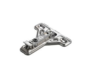 Salice America UBBAU3L49 Domi® Salice Face Frame Adapter Mounting Plate, Screw-On, 4mm Height - Nickel-Plated Finish