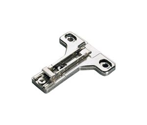 Salice America UBBAU3R19 Domi® Salice Face Frame Adapter Mounting Plate, Screw-On, 1mm Height, Die-Cast Steel - Nickel-Plated Finish